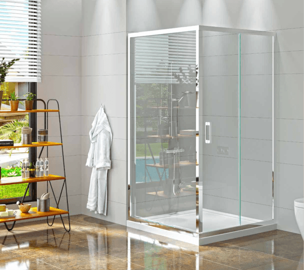 PROGETTO 1 Sabit 1 Kayar 1 Yan Panel Köşe Profilli Kare Ön Cephe Girişli