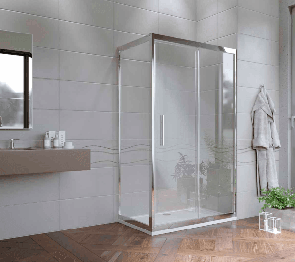 PUKKA 1 Sabit 1 Kayar 1 Yan Panel Köşe Profilli Dikdörtgen Ön Cephe Girişli