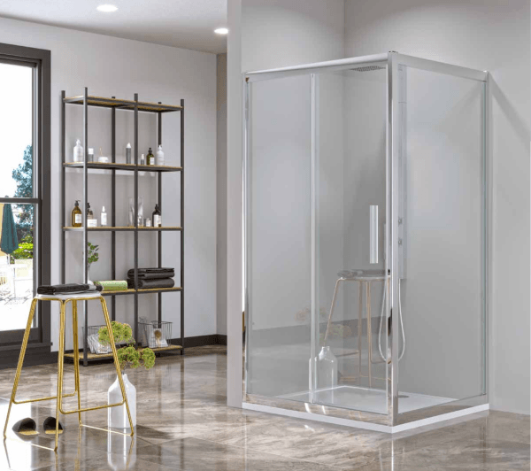 PUKKA 1 Sabit 1 Kayar 1 Yan Panel Köşe Profilli Kare Ön Cephe Girişli