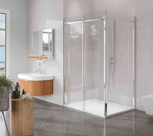 PUKKA SLIM V2 1 Sabit 1 Kayar 1 Yan Panel Dikdörtgen Ön Cephe Girişli